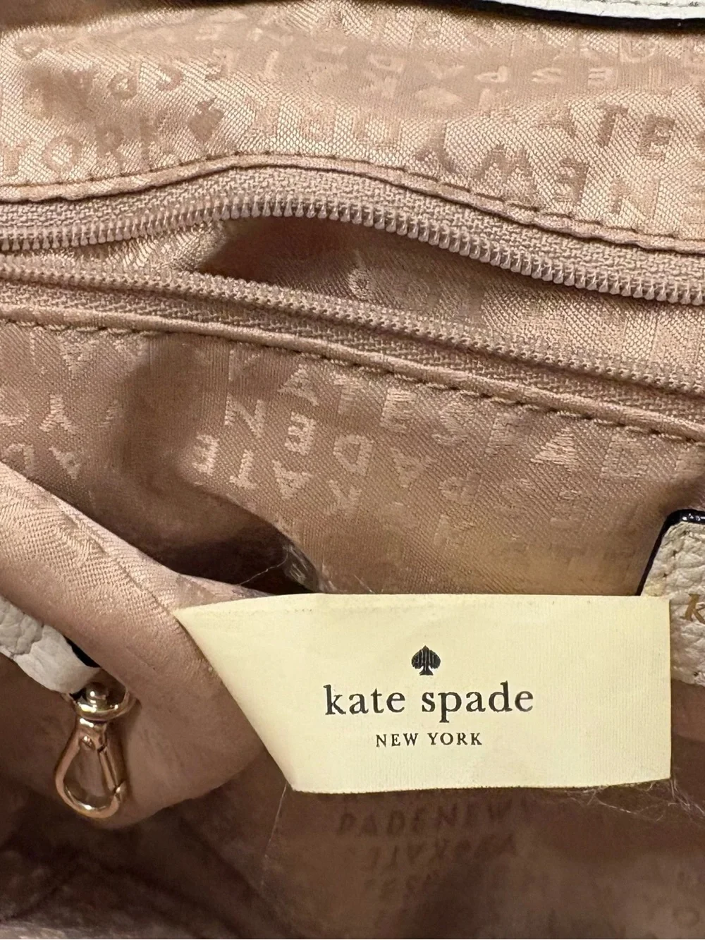 Kate Spade Laurel Wesley Place Convertible Crossbody Satchel Tweed Leather Trim